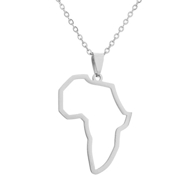 Hollow Africa necklace in stainless steel 45 cm